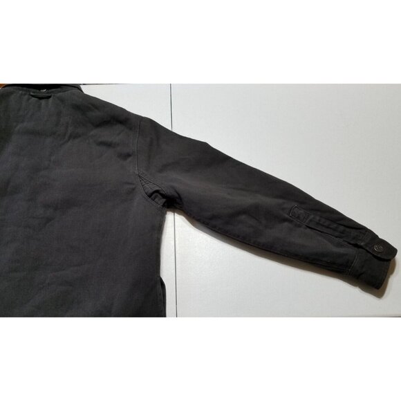 JACHS New York Snap Up Removable Hood Faux Fur Lined Black Canvas Jacket Men's M - Picture 10 of 14